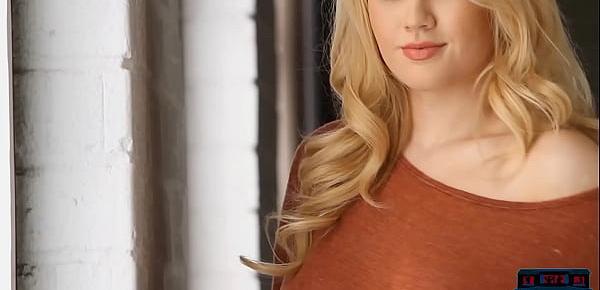  Curvy blonde MILF model Anna Sophia Berglund sexy posing